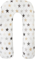 Подушка для беременных Amarobaby U-образная Звезды пэчворк / AMARO-40U-ZP (белый) - 