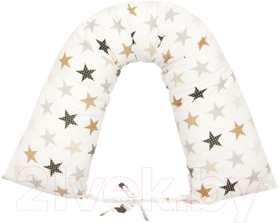 Подушка для беременных Amarobaby Звезды пэчворк / AB214004ZP/00 (белый)