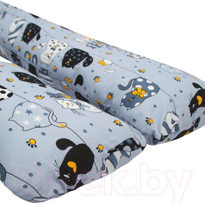 Подушка для беременных Amarobaby U-образная Котики / AMARO-40U-KG (желтый)