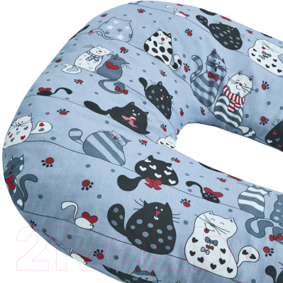 Подушка для беременных Amarobaby U-образная Котики / AMARO-40U-Ko (серый)