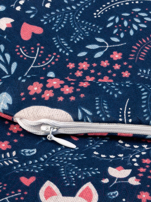Подушка для беременных Amarobaby U-образная Лисички / AMARO-40U-Li (синий)