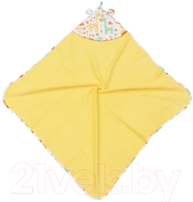 Полотенце с капюшоном Amarobaby Cute Love Жирафики / AMARO-54CL-GG (желтый)