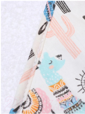 Полотенце с капюшоном Amarobaby Cute Love Ламы / AMARO-54CL-LB (белый)