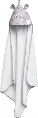 Полотенце с капюшоном Amarobaby Cute Love Мечта / AMARO-54CL-BB (белый)