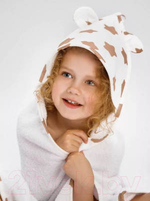 Полотенце с капюшоном Amarobaby Cute Love Прянички / AMARO-54CL-PK (коричневый/белый)