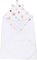 Полотенце с капюшоном Amarobaby Cute Love Эскимо / AMARO-54CL-EB (белый) - 