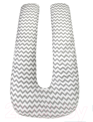 Подушка для беременных Amarobaby U-образная Зигзаг / AMARO-40U-ZS (серый)