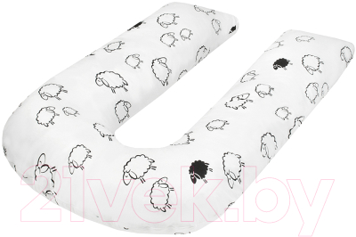 Подушка для беременных Amarobaby U-образная Овечки / AMARO-40U-O (белый)