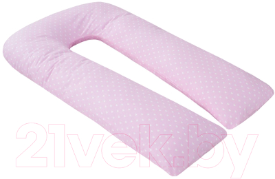 Подушка для беременных Amarobaby U-образная Сердечки / AMARO-40U-SR (розовый)