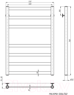Изображение товара Полотенцесушитель водяной Stinox Maxima 50x80 / max80
