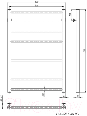 Изображение товара Полотенцесушитель водяной Stinox Classic 50x80 / cl80