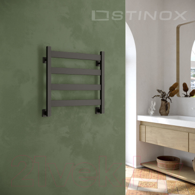 Изображение товара Полотенцесушитель водяной Stinox San Remo 50x50 / san50 Ral 9005 (черный матовый)