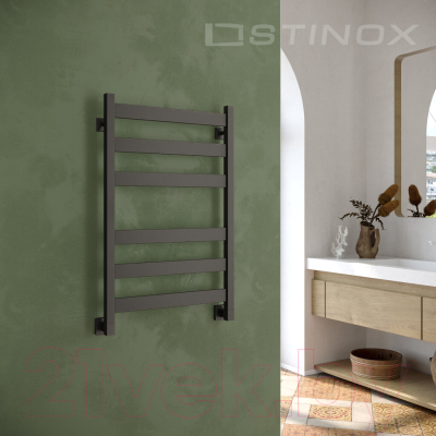 Изображение товара Полотенцесушитель водяной Stinox San Remo 50x80 / san80 Ral 9005 (черный матовый)
