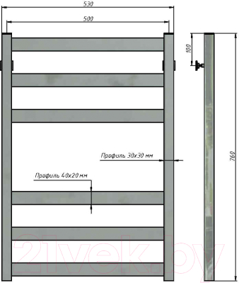 Изображение товара Полотенцесушитель водяной Stinox Verona 50x80 / ver80