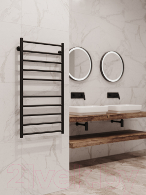 Изображение товара Полотенцесушитель водяной Stinox Toscana 50x100 / tos100 Ral 9005 (черный матовый)