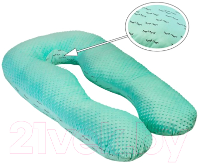 Подушка для беременных Amarobaby Реснички / AMARO-40A-RM (мята)