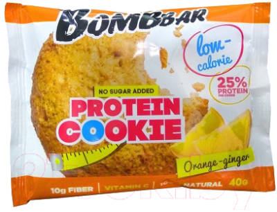 Протеиновое печенье Bombbar Апельсин-имбирь (12x40г)