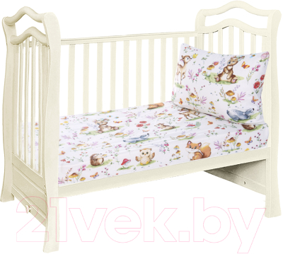 

Простыня детская PersiKids, Нежность Лесные жители на резинке 80x160 / ПРР-Н-80