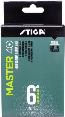 Набор мячей для настольного тенниса STIGA Master ABS (6шт, белый)