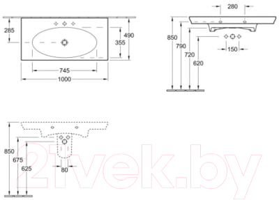 Умывальник Villeroy & Boch Belle 6124-11-R2