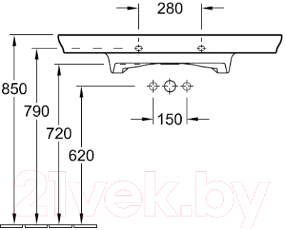 Умывальник Villeroy & Boch Belle 6124-G1-R1