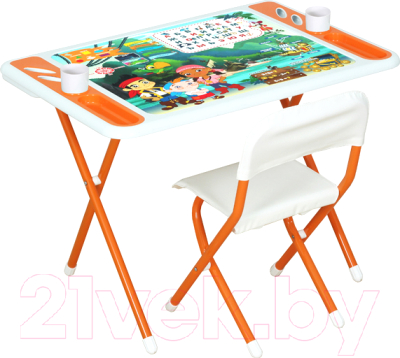 Комплект мебели с детским столом Дэми №к3-05 Damibaby evro. Джейк и пираты Нетландии (белый/оранжевый)