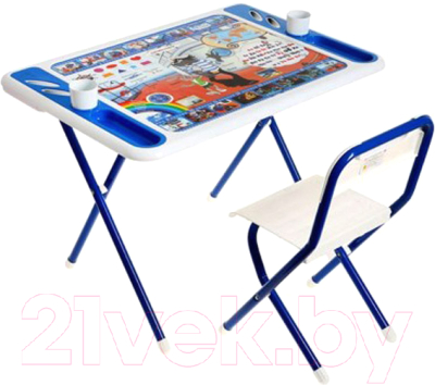 Комплект мебели с детским столом Дэми №у3-05 Damibaby evro. Ну, погоди! (белый/синий)