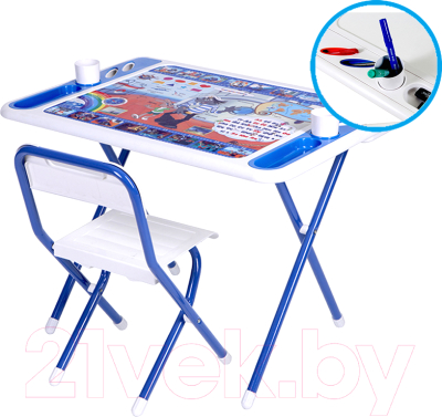 Комплект мебели с детским столом Дэми №у3-05 Damibaby evro. Ну, погоди! (белый/синий)