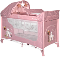 

Кровать-манеж Lorelli, Moonlight Rocker 2 Layers Beige Rose Rabbits / 10080422153