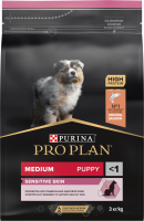 Сухой корм для собак Pro Plan Puppy Medium Sensitive Skin с лососем (3кг) - 
