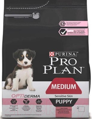 Сухой корм для собак Pro Plan Puppy Medium Sensitive Skin с лососем (3кг)
