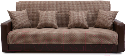 Диван Интер Мебель Лондон с 2 подушками (рогожка микс коричневый)