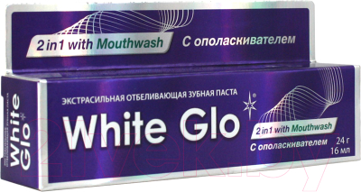 Зубная паста White Glo Отбеливающая 2-в-1 (24г)