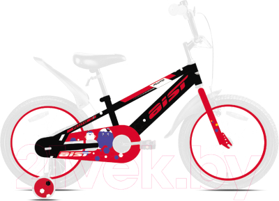 Детский велосипед AIST Pluto 2021 (18, черный/красный)