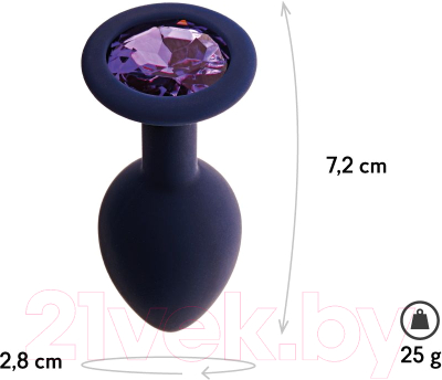 Пробка интимная LeFrivole Gamma с фиолетовым кристаллом / 06135S