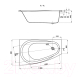 Миниатюра изображения товара Ванна акриловая Alba Spa Baline Asymmetric 150x90 R (без ножек)