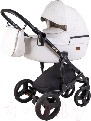 Детская универсальная коляска Ray Corsa Ecco 2 в 1 с переноской (15/белая кожа)