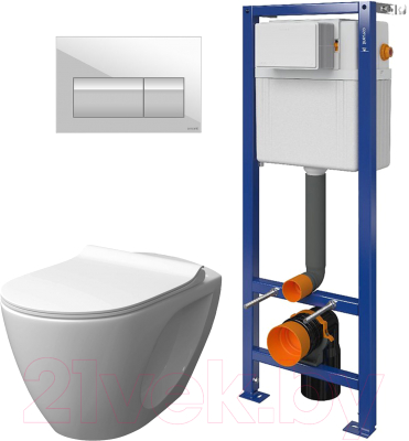 

Унитаз подвесной с инсталляцией Керамин, Трино + P-BU-PRE/Wh