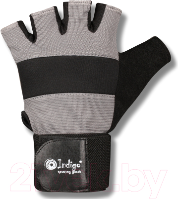 Перчатки для пауэрлифтинга Indigo 97867 IR (XL, белый/серый)
