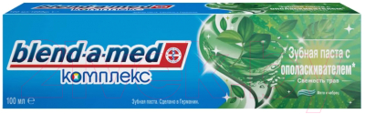 

Зубная паста Blend-a-med, Комплекс с ополаскивателем свежесть трав мята и чабрец