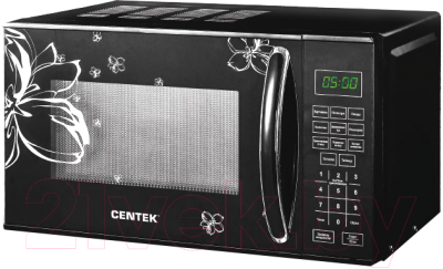 Микроволновая печь Centek CT-1579 (черный/цветы)