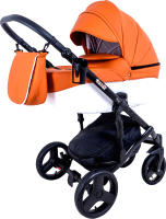 Детская универсальная коляска Ray Corsa Ecco 2 в 1 с переноской (24/кожа/оранжевый/белый) - 