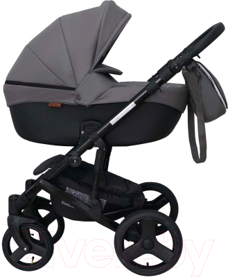 Детская универсальная коляска Ray Corsa Ecco 2 в 1 с переноской (28/кожа/капучино/черный)