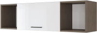 Шкаф навесной Горизонт Мебель Ненси 1200 (венге/белый глянец) - 