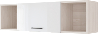 Шкаф навесной Горизонт Мебель Ненси 1200 (ясень/белый глянец) - 