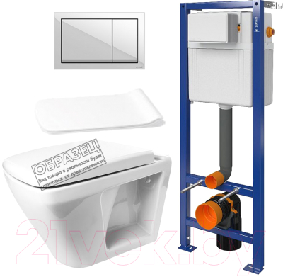 

Унитаз подвесной с инсталляцией Керамин, Милан Premium + P-BU-ENT/Wh