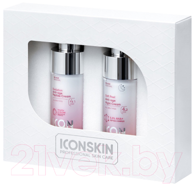 Набор косметики для лица Icon Skin Re:Age Renewal №4 Крем Evolution+Крем-пилинг Soft Peel ночной (30мл+30мл)