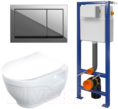 

Унитаз подвесной с инсталляцией Lapino, Rimfit Vitale 5667 + 2663 + P-BU-ENT/Cg
