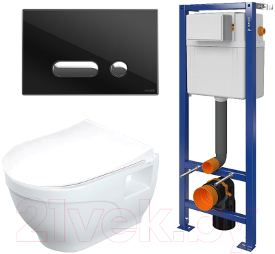 

Унитаз подвесной с инсталляцией Lapino, Rimfit Vitale 5667 + 2663 + P-BU-INT/Blg/Gl