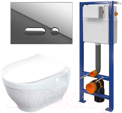 

Унитаз подвесной с инсталляцией Lapino, Rimfit Vitale 5667 + 2663 + P-BU-INT/Cg